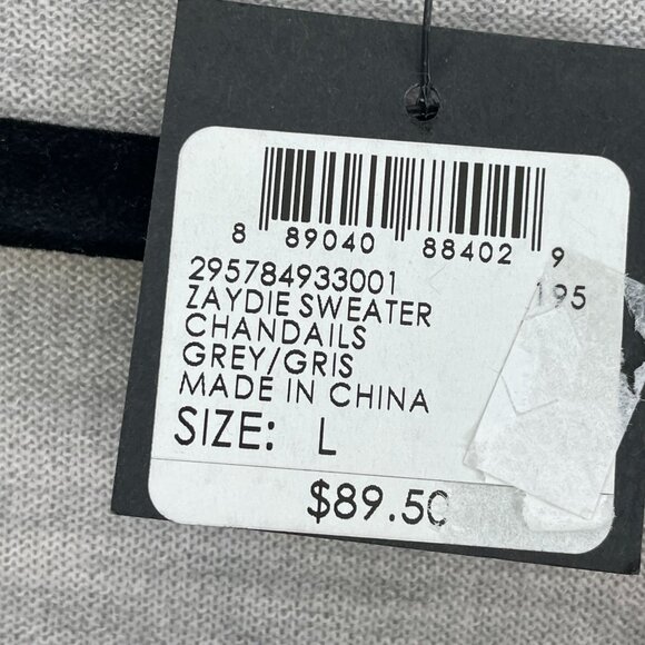 NEW Club Monaco Womens Large Zaydie Sweater Grey 100% Wool V Neck Long Sleeve - Picture 4 of 9